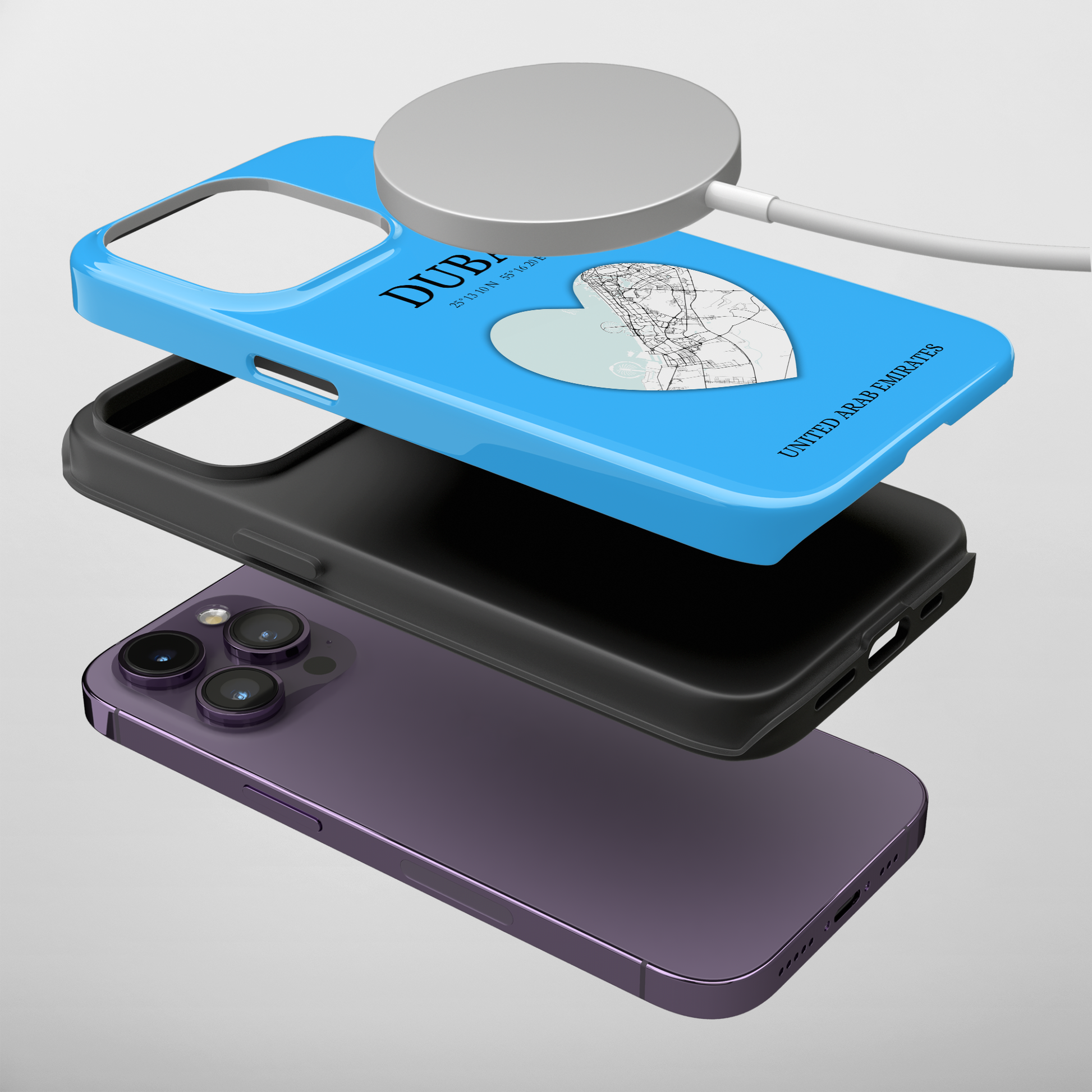 Dubai Heartbeat - Sky Blue (iPhone MagSafe Case)Elevate your iPhone's style with the Dubai Heartbeat White MagSafe Case, offering robust protection, MagSafe compatibility, and a choice of matte or glossy finish. PRimaGallery