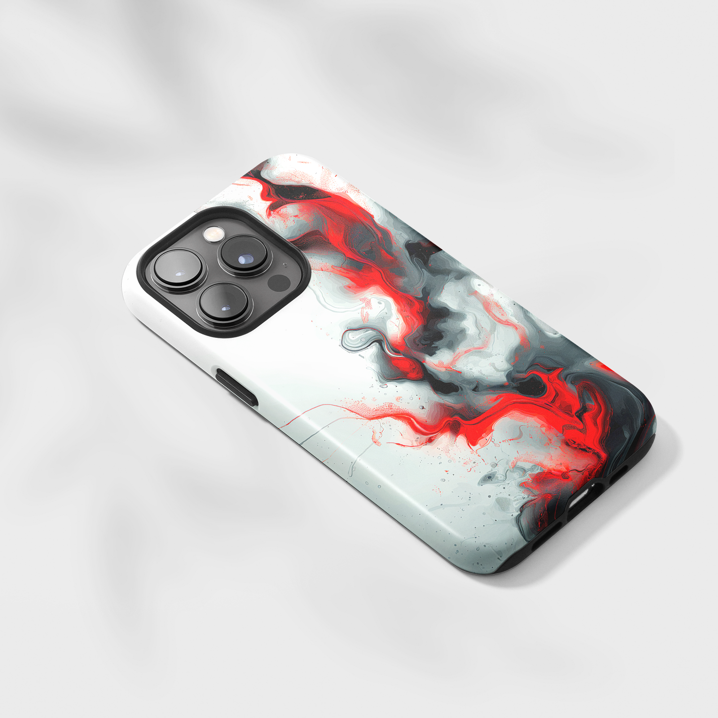 Blush Swirl (iPhone MagSafe Case)Elevate your iPhone's protection and style with RimaGallery's elegant swirls of red and smoke blended across the iPhone MagSafe Case against a dark backdrop. Enjoy dRimaGallery