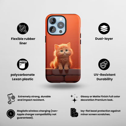 Cat Sitting On a Wall MagSafe Durable Case: Style Meets Protection 📱✨
Upgrade your device with Rima Gallery's Cat Sitting On a Wall MagSafe Durable Case. This case -Wall (iPhone MagSafe Case)