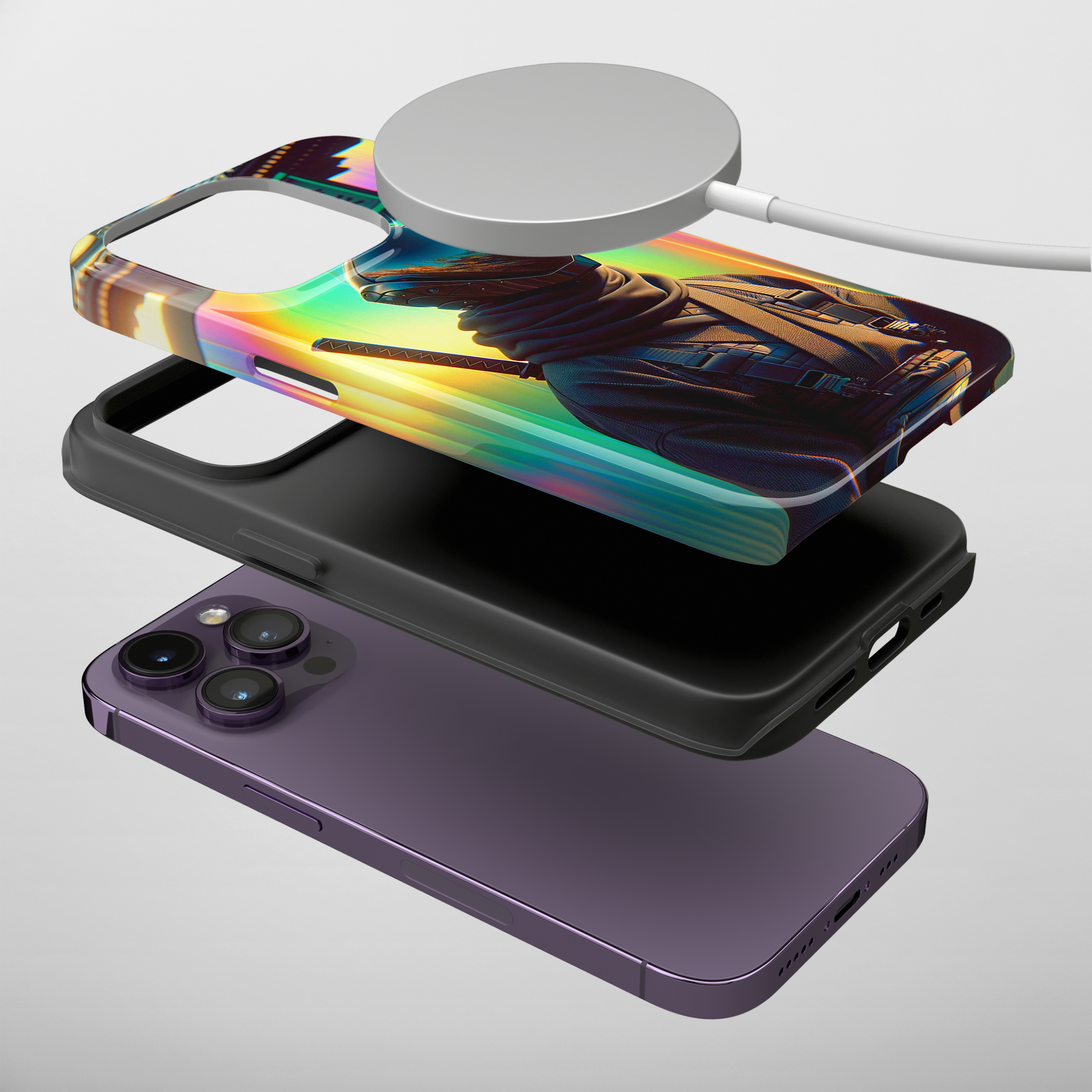 Samurai Synthwave (iPhone MagSafe Case)Samurai Synthwave MagSafe Durable Case: Style Meets Protection 📱✨
Upgrade your device with Rima Samurai Synthwave MagSafe Durable Case. This case isn’t just about sRimaGallery