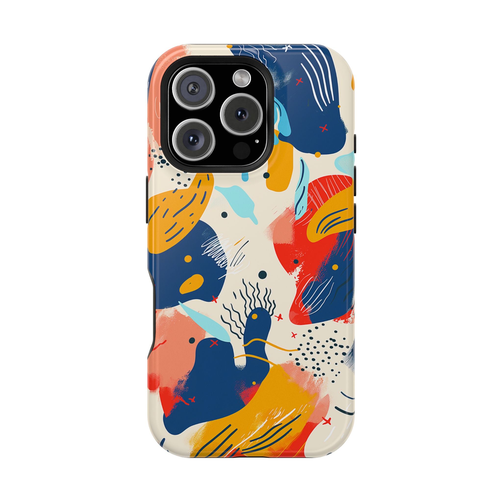 Abstract Color Splash Magnetic Phone Case — Impact-Resistant iPhone Cover