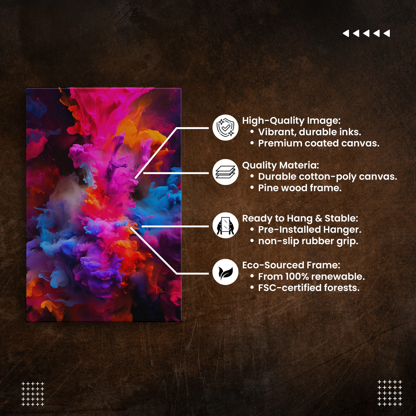 Vivid Eruption (Canvas)Vivid Eruption (Canvas  Matte finish, stretched, with a depth of 1.25 inches) Elevate your décor with RimaGallery’s responsibly made art canvases. Our eco-friendly mRimaGallery