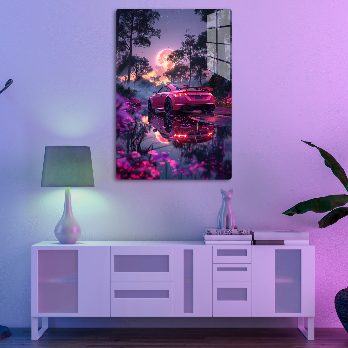 Moonlit Majesty (Acrylic)Step into the universe with 'Moonlit Majesty' on canvas from RimaGallery. Experience the cosmos in your home with vibrant, ethically crafted art. Free shipping in thRimaGallery