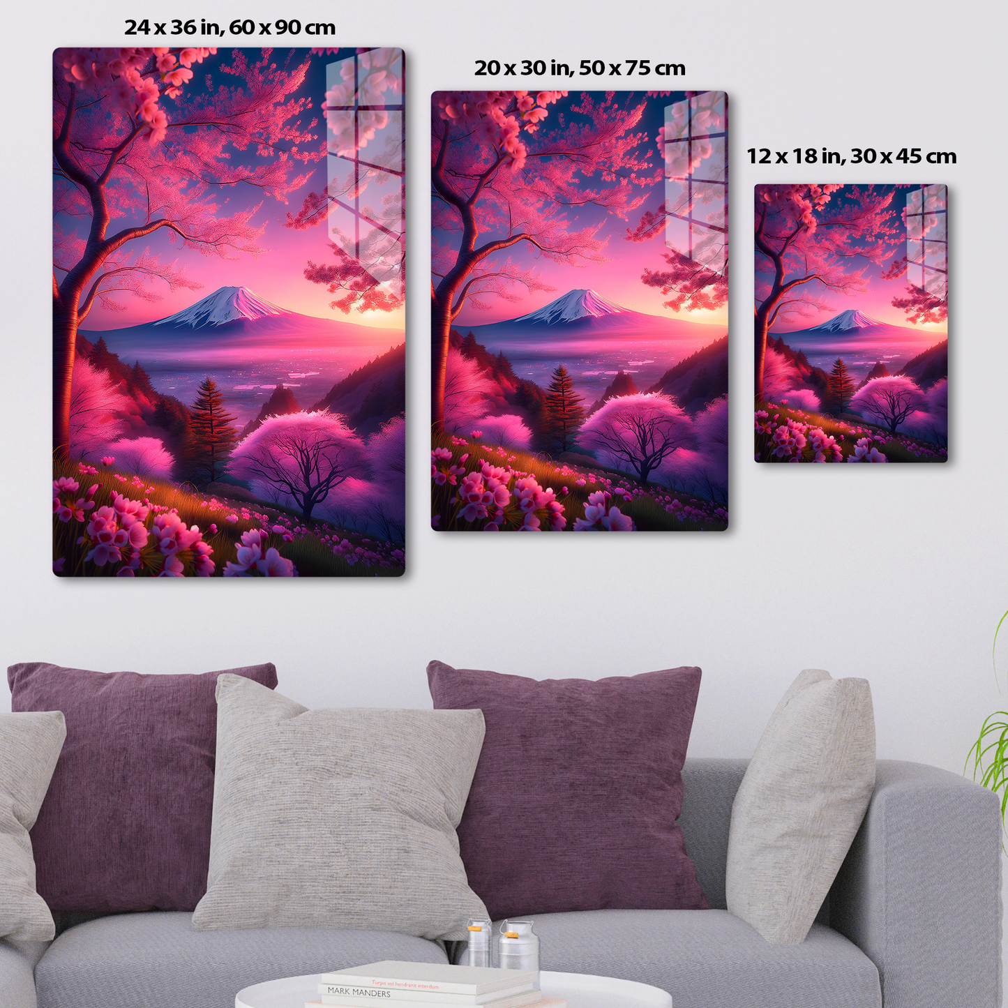 Pink cherry blossoms in full bloom (Acrylic)