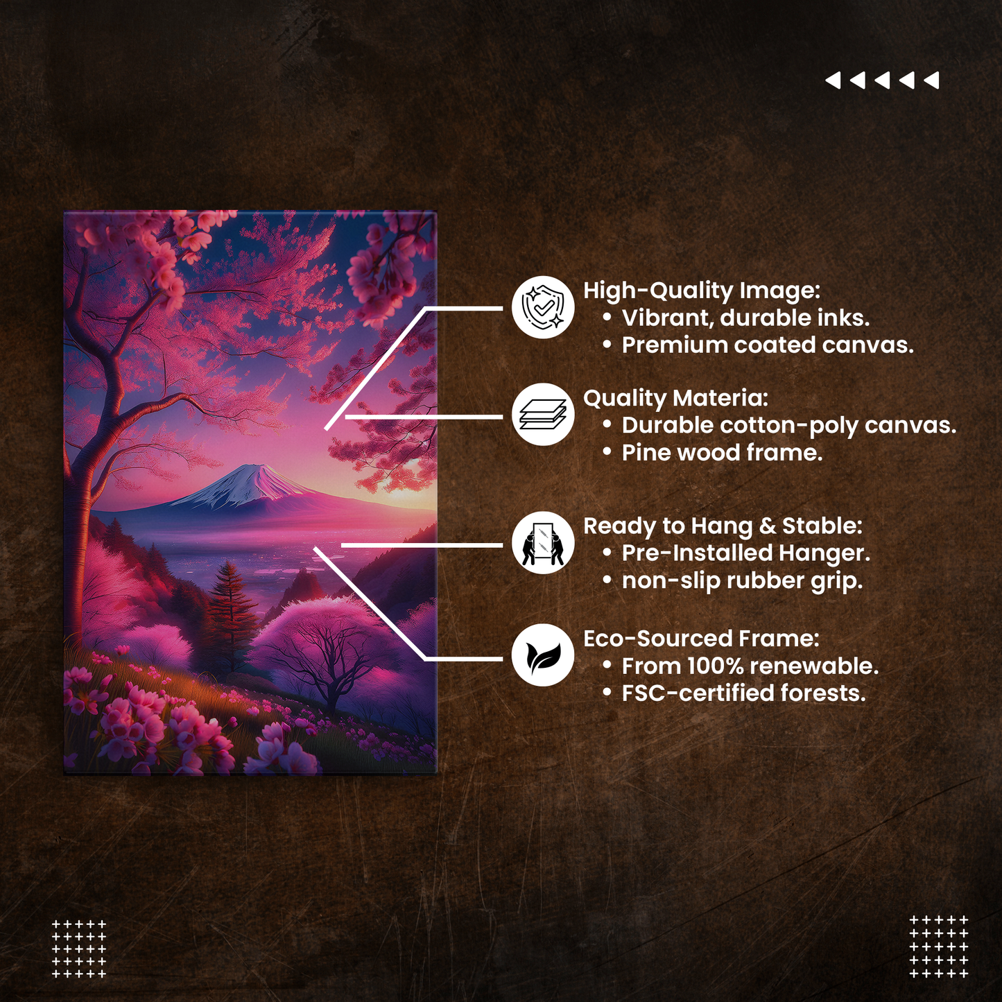 Pink cherry blossoms in full bloom (Canvas)