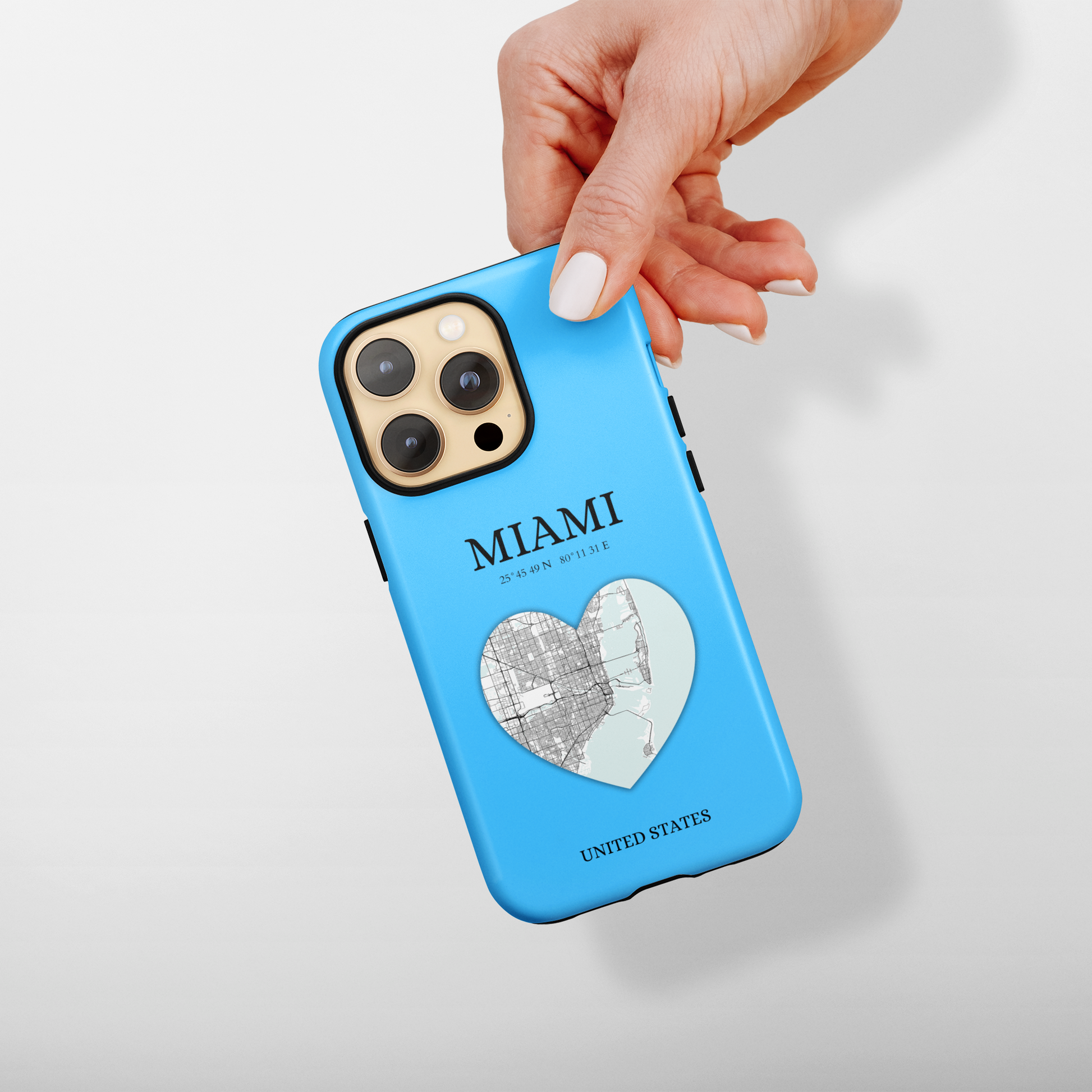 Miami Heartbeat - Sky Blue (iPhone Case 11-15)Capture the essence of Miami with RimaGallery's Heartbeat Sky Blue iPhone case, blending durable protection and unique design. Perfect for iPhone 11-15 models. Free RimaGallery
