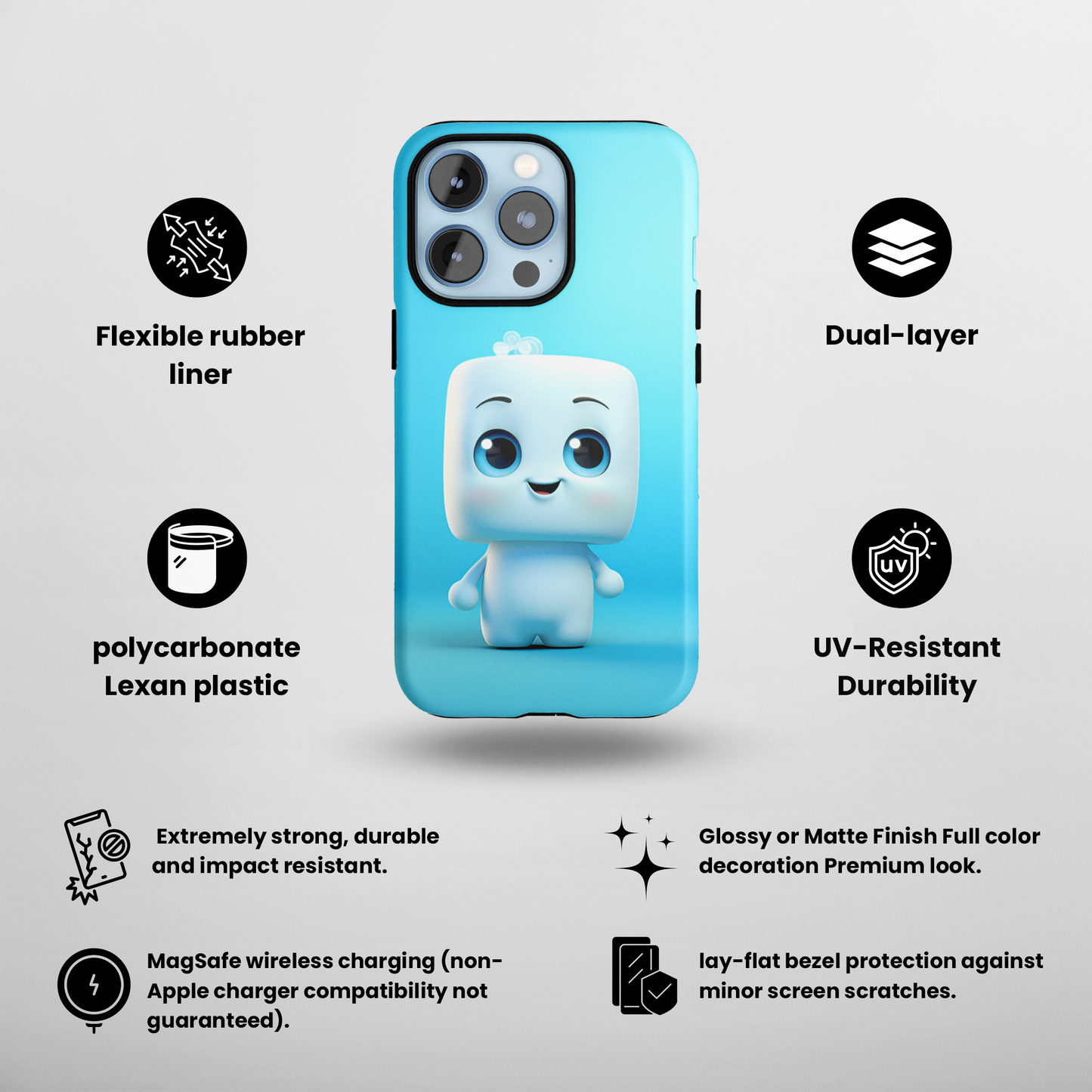 Marshmallow in Blue Sky MagSafe Durable Case: Style Meets Protection 📱✨
Upgrade your device with Rima Gallery's Marshmallow in Blue Sky MagSafe Durable Case. This c-Blue Sky (iPhone MagSafe Case)