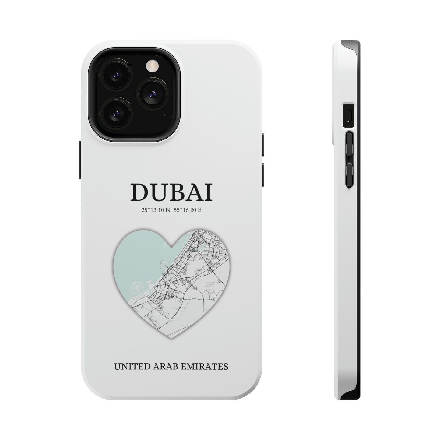 Dubai Heartbeat - White (iPhone MagSafe Case)Celestial Drive Revolutionize your iPhone's look and feel with RIMA Tough Phone Case – ultimate protection meets elegant style for iPhone 11-15. Grab yours now! 🛡️?imaGallery