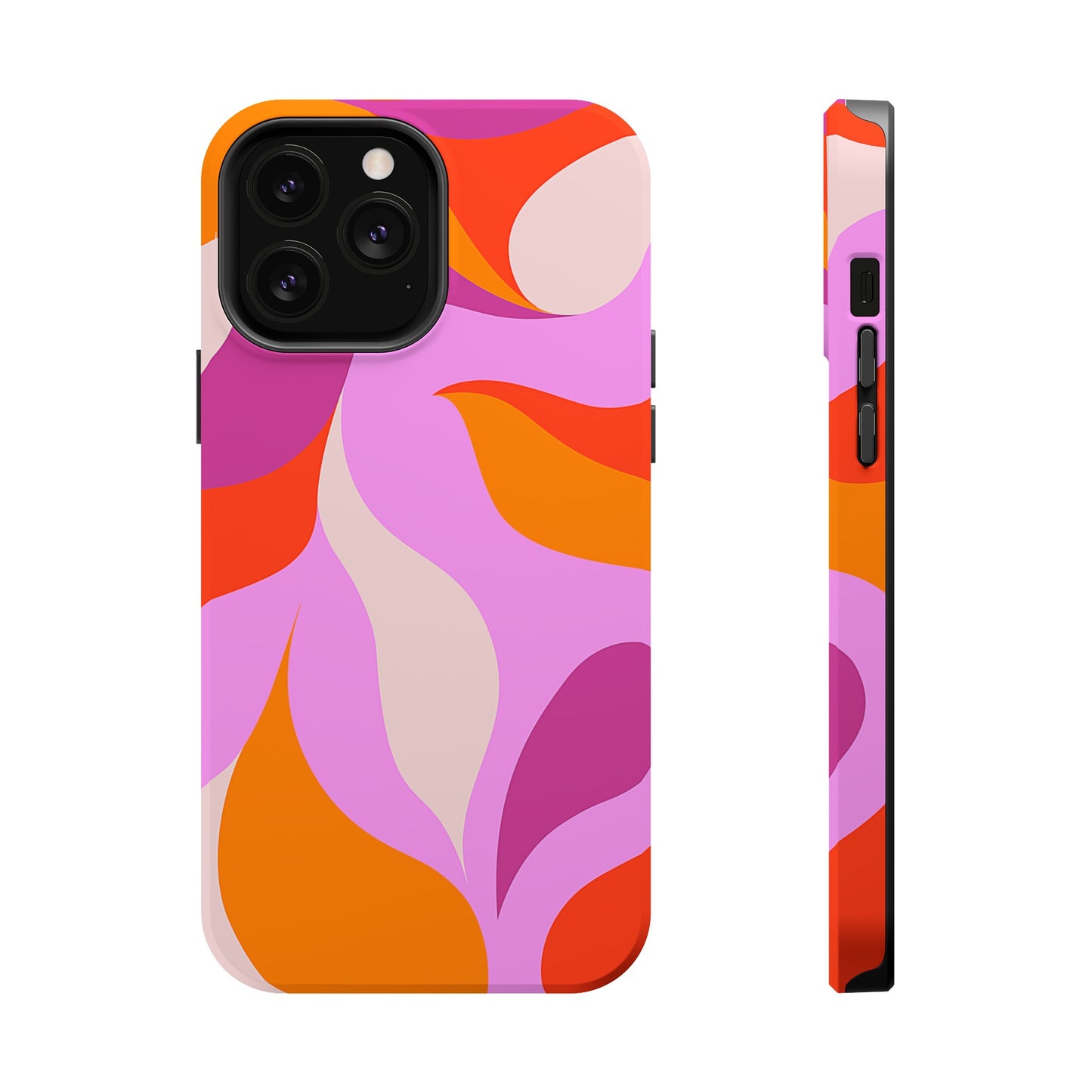 Peachy Swirls (iPhone MagSafe Case)Elevate your iPhone's protection and style with RimaGallery's Peachy Swirls design in sunset shades on a MagSafe Case against a dark backdrop. Enjoy dual-layer defenRimaGallery