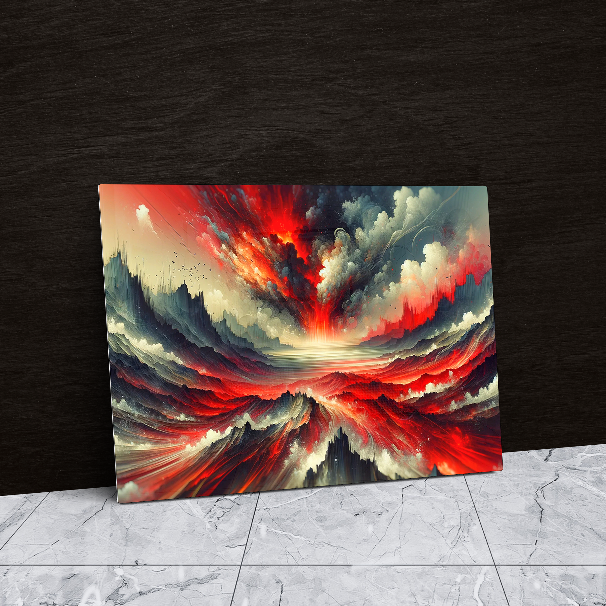 Crimson Eruption Mystique (Acrylic)Make a statement with Crimson Eruption Mystique acrylic prints. The 1⁄4" acrylic panel exudes the illusion of a smooth glass surface for vibrant artwork. Pre-installRimaGallery
