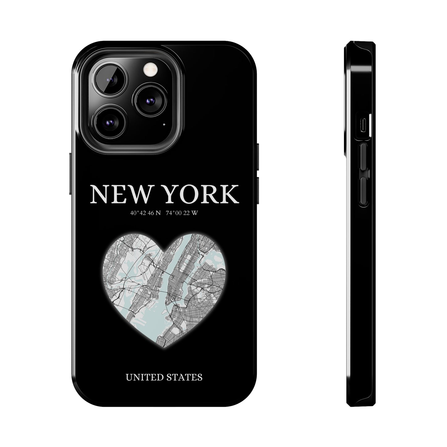 Elevate your iPhone with RimaGallery's New York Heartbeat case. Sleek design meets durability for stylish protection. Free US shipping.-York Heartbeat - Black (iPhone Case 11-15)