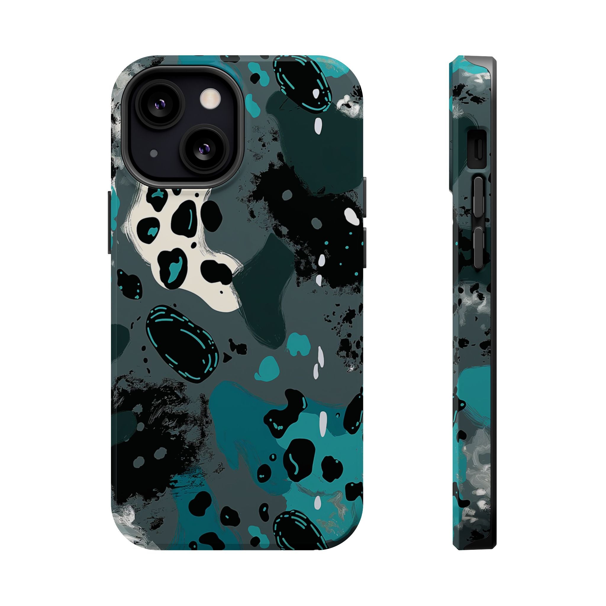 Teal Abstract Camo Magnetic Impact-Resistant Phone Case
