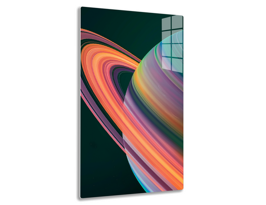 Abstract digital art featuring vibrant, swirling patterns of curved lines in various shades of red, orange, purple, and teal against a dark green background.
