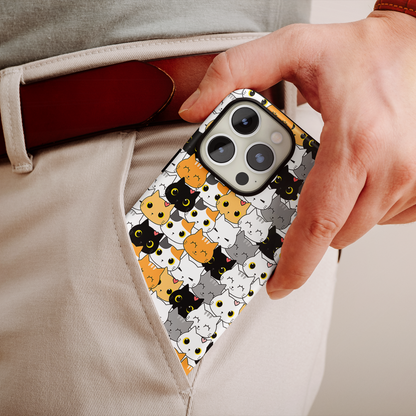 Kitten Kaleidoscope (iPhone MagSafe Case)Elevate your iPhone's style with Cute pattern of varied cartoon cats MagSafe Case, offering robust protection, MagSafe compatibility, and a choice of matte or glossyRimaGallery
