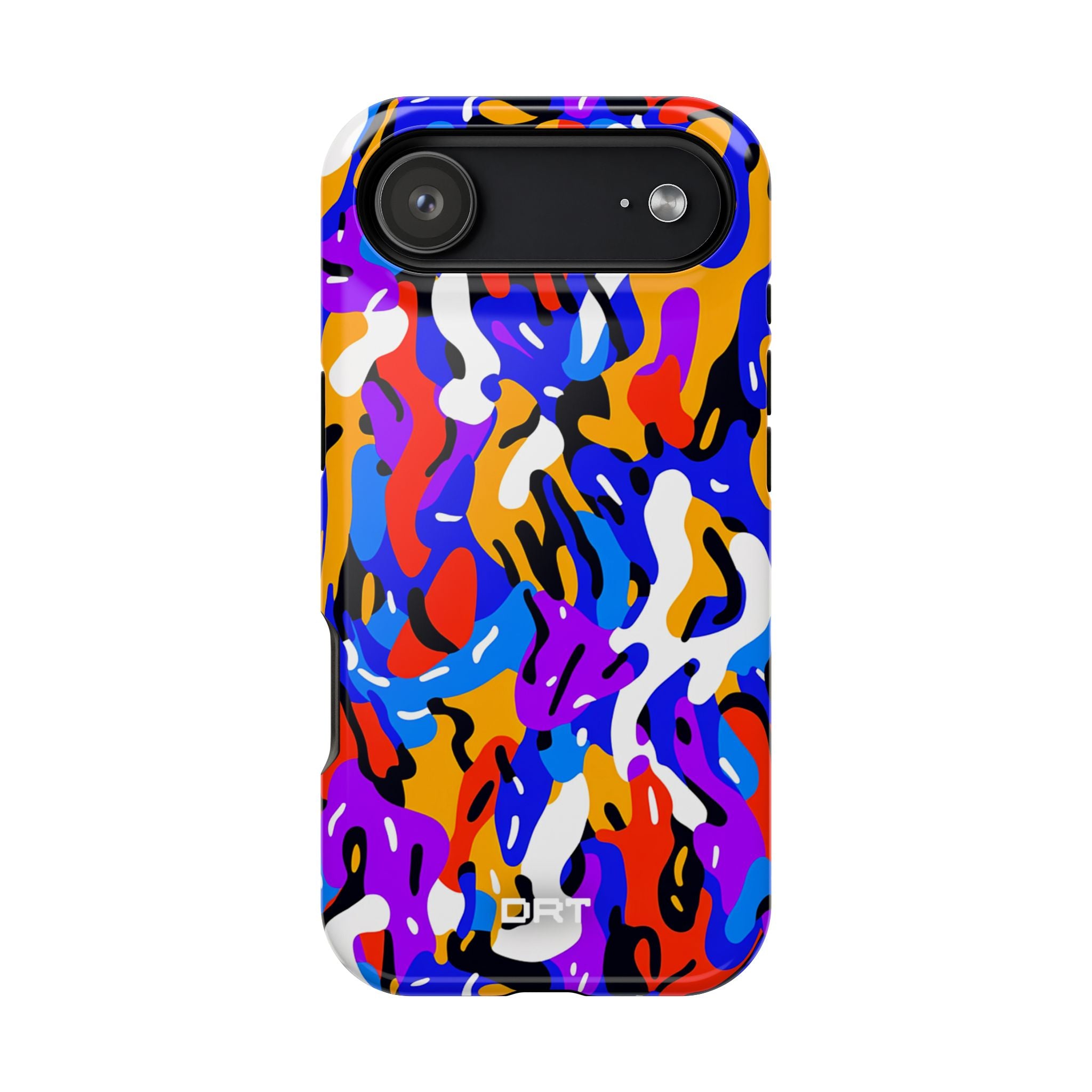 Impact-Resistant Magnetic Phone Case — Colorful Abstract Camo Design