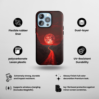 Crimson Pathway (iPhone Case 11-15)Stand out with RIMA Tough Phone Case for iPhone 11-15. A perfect blend of style &amp; resilience, featuring a sleek design and robust protection. Made from eco-frienRimaGallery