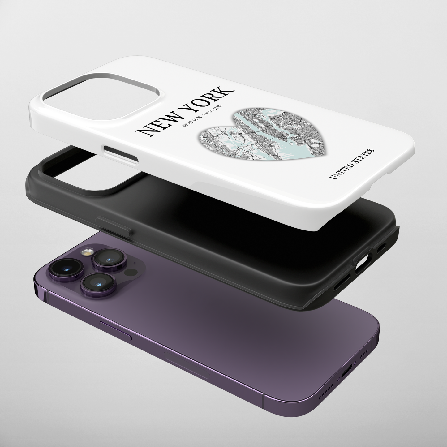 Elevate your iPhone with RimaGallery's New York Heartbeat case. Sleek design meets durability for stylish protection. Free US shipping.-York Heartbeat - White (iPhone Case 11-15)