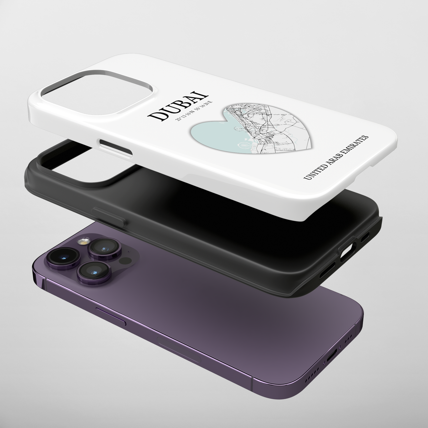 Dubai Heartbeat - White (iPhone Case 11-15)Capture the essence of Dubai with RimaGallery's Heartbeat White iPhone case, blending durable protection and unique design. Perfect for iPhone 11-15 models. Free shiRimaGallery