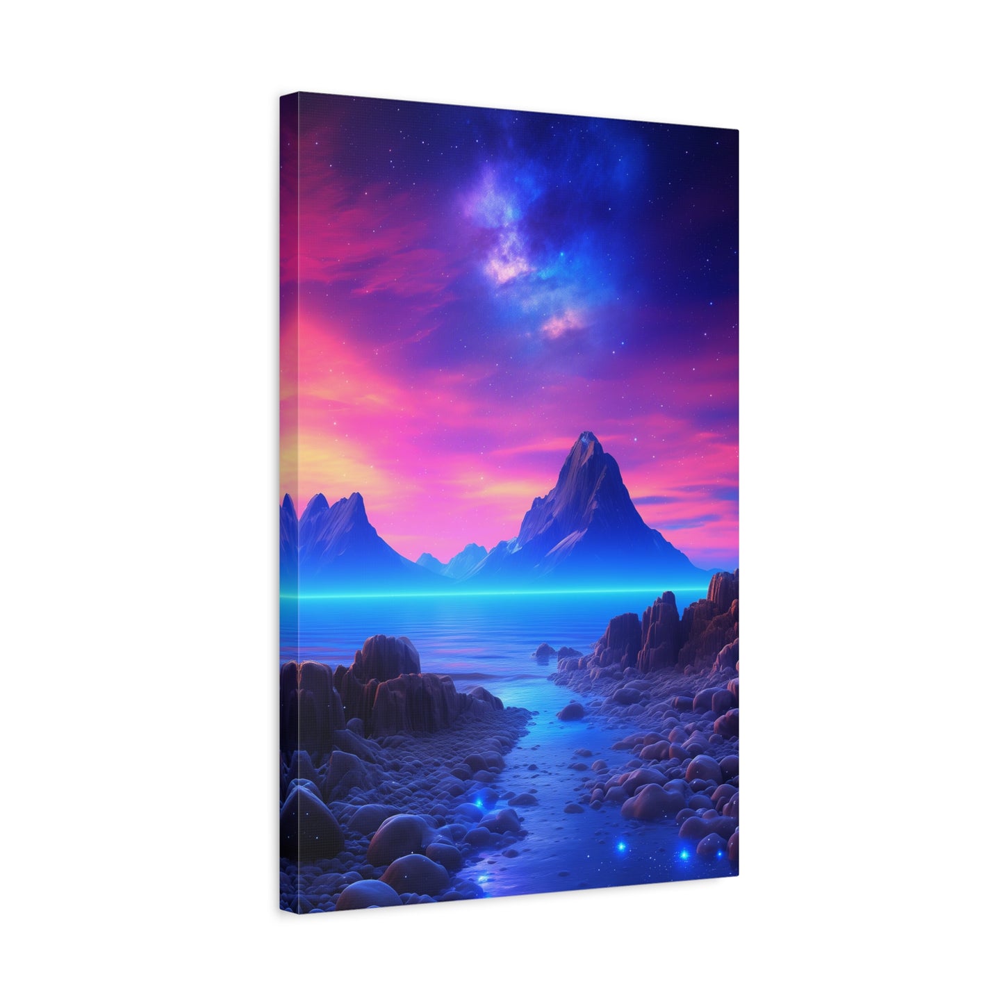 Galactic Lullaby (Canvas)Galactic Lullaby  (Canvas  Matte finish, stretched, with a depth of 1.25 inches) Elevate your décor with RimaGallery’s responsibly made art canvases. Our eco-friendlRimaGallery