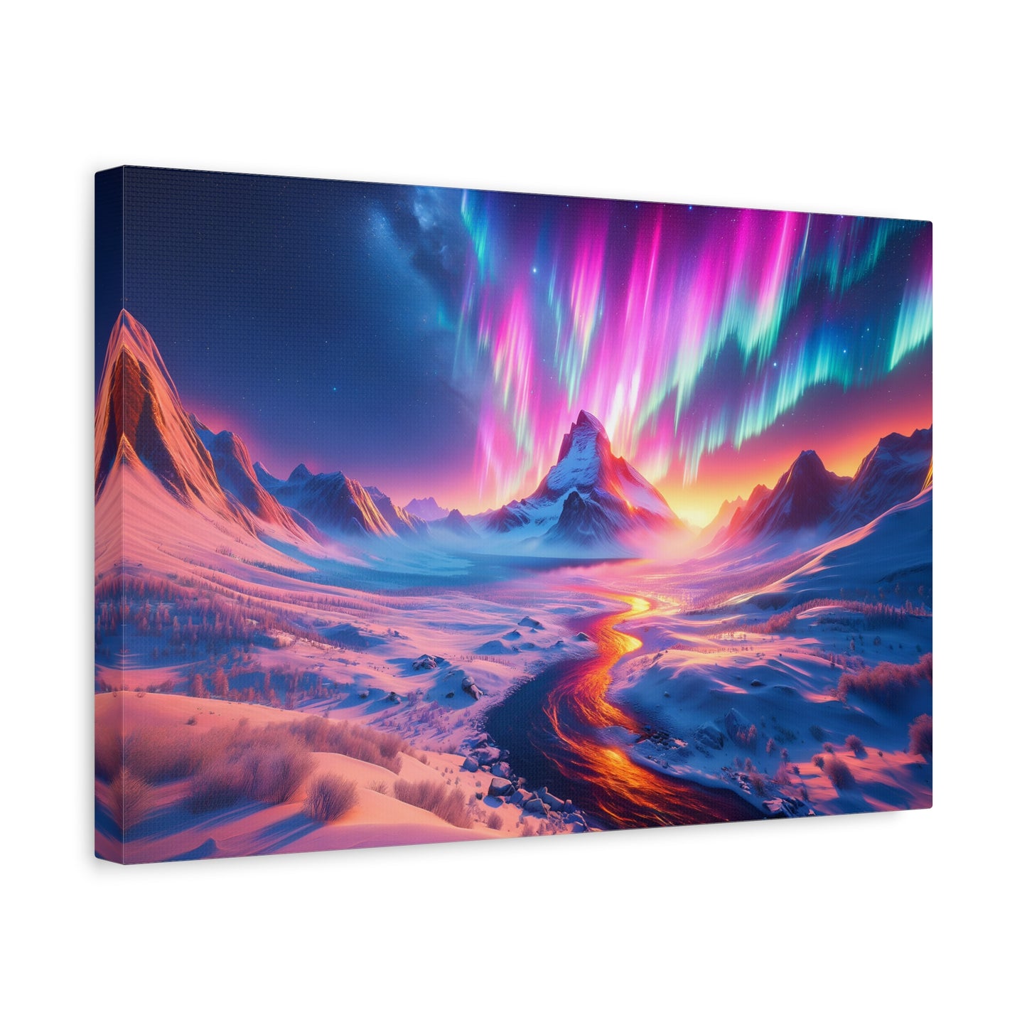 Auroral Mountain Majesty (Canvas)Auroral Mountain Majesty (Canvas  Matte finish, stretched, with a depth of 1.25 inches)
Struggling with low-quality canvases? Switch to RimaGallery! Our canvases areRimaGallery