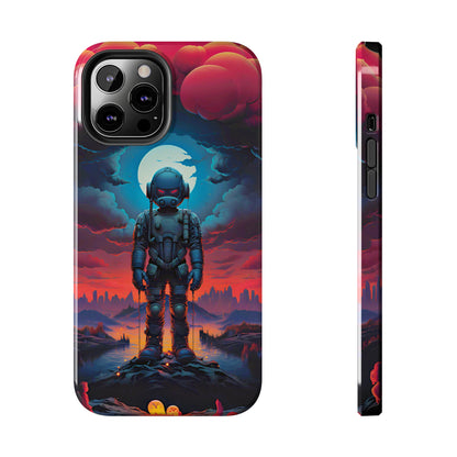 Stellar Sentinel Robot Soldier (iPhone Case 11-15)Guardian of the Galaxy 🌌🤖: Elevate your tech game with our "Stellar Sentinel" phone case, spotlighting a robot soldier, helmeted and vigilant, set against the mesmRimaGallery