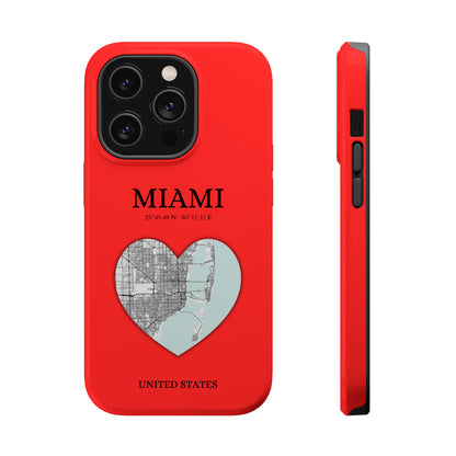Miami Heartbeat - Red (iPhone MagSafe Case)Elevate your iPhone's style with the Miami Heartbeat Red MagSafe Case, offering robust protection, MagSafe compatibility, and a choice of matte or glossy finish. PerRimaGallery