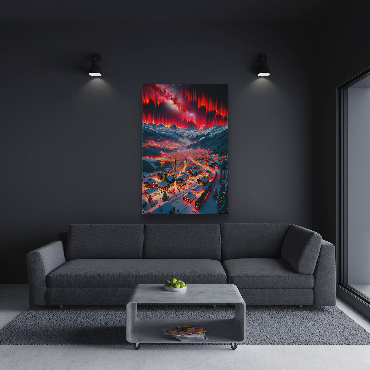 Aurora Village (Canvas)Aurora Village (Canvas  Matte finish, stretched, with a depth of 1.25 inches) Elevate your décor with RimaGallery’s responsibly made art canvases. Our eco-friendly mRimaGallery