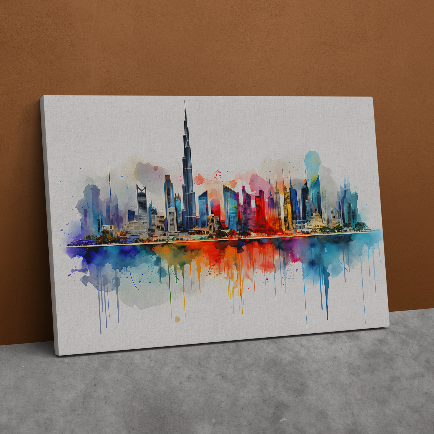 Watercolor Dubai Skyline (Canvas)Engaging Introductory Paragraph:
Struggling with low-quality canvases? Switch to RimaGallery! Our canvases are more than just a purchase; they're a statement of qualRimaGallery