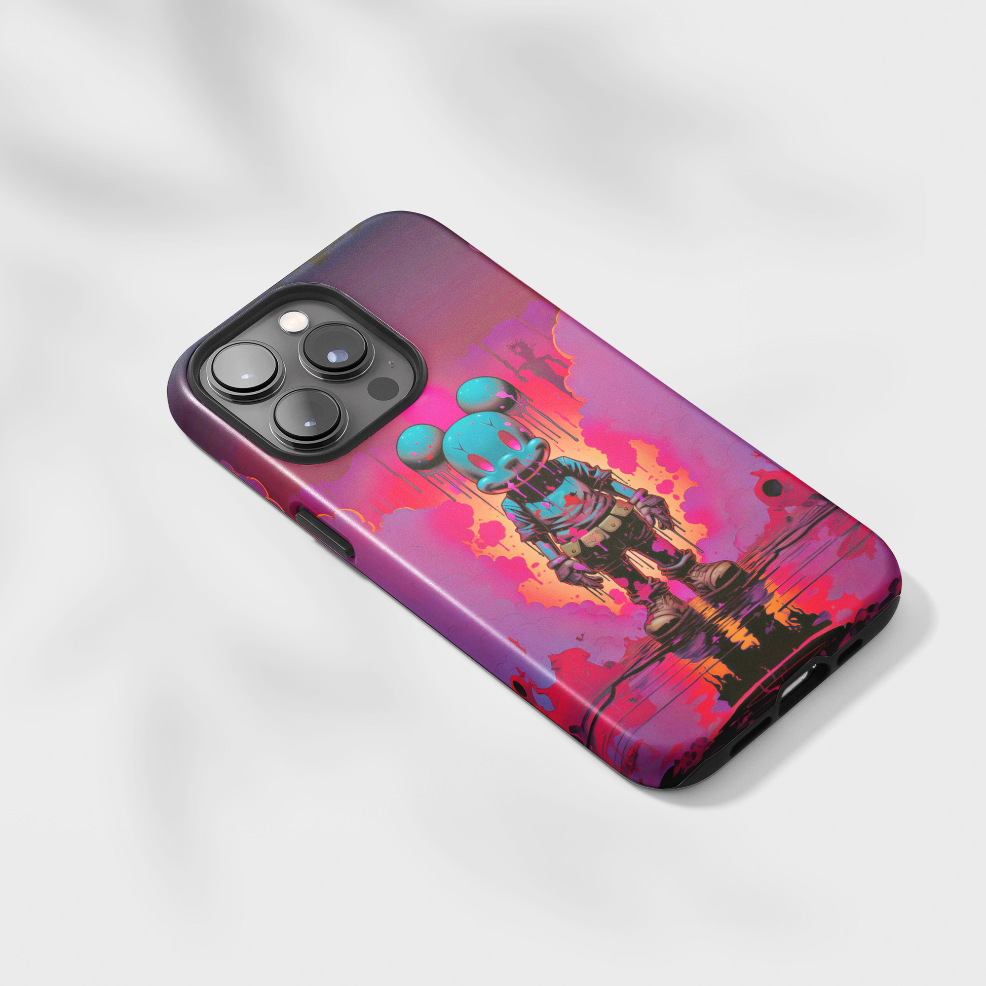 Sunset Whiskers Mousey Adventure (iPhone Case 11-15)Cuteness Overload at Twilight 🌅🐭: Add a sprinkle of whimsy to your day with our "Sunset Whiskers" phone case! An endearing mouse cartoon character, painted with thRimaGallery