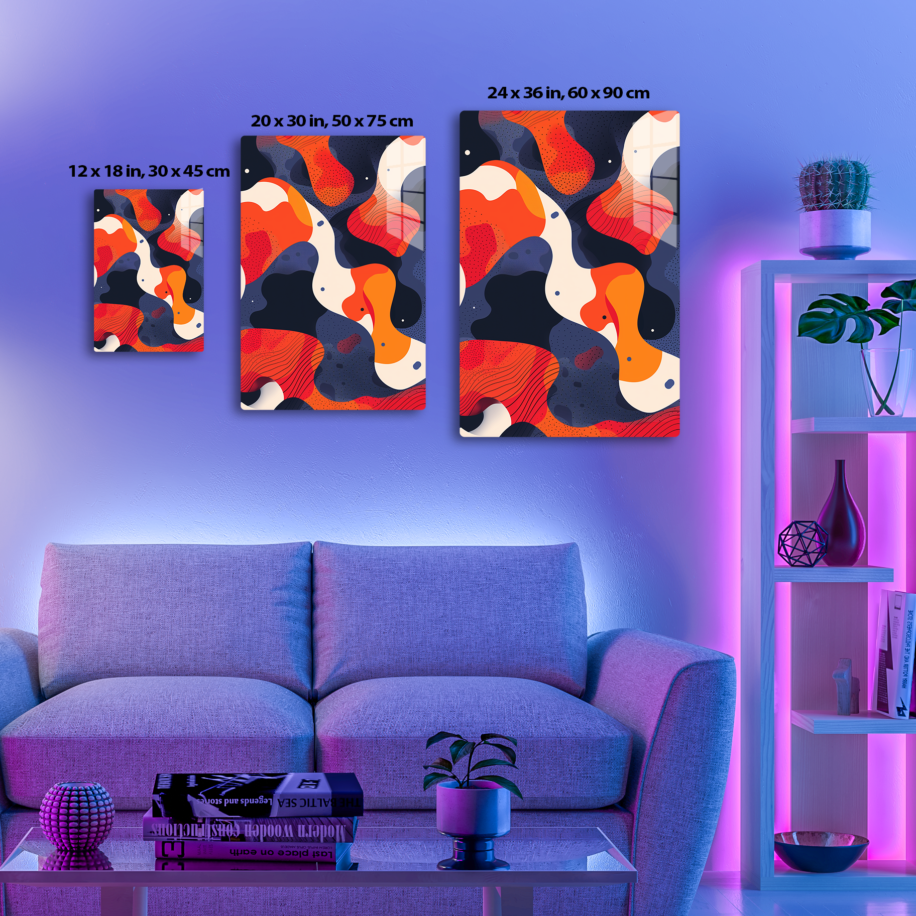 Colorflow Canvas (Acrylic)Step into the universe with abstract, flowing shapes in a bold color palette. Acrylic art from RimaGallery. Experience the cosmos in your home with vibrant, ethicallRimaGallery
