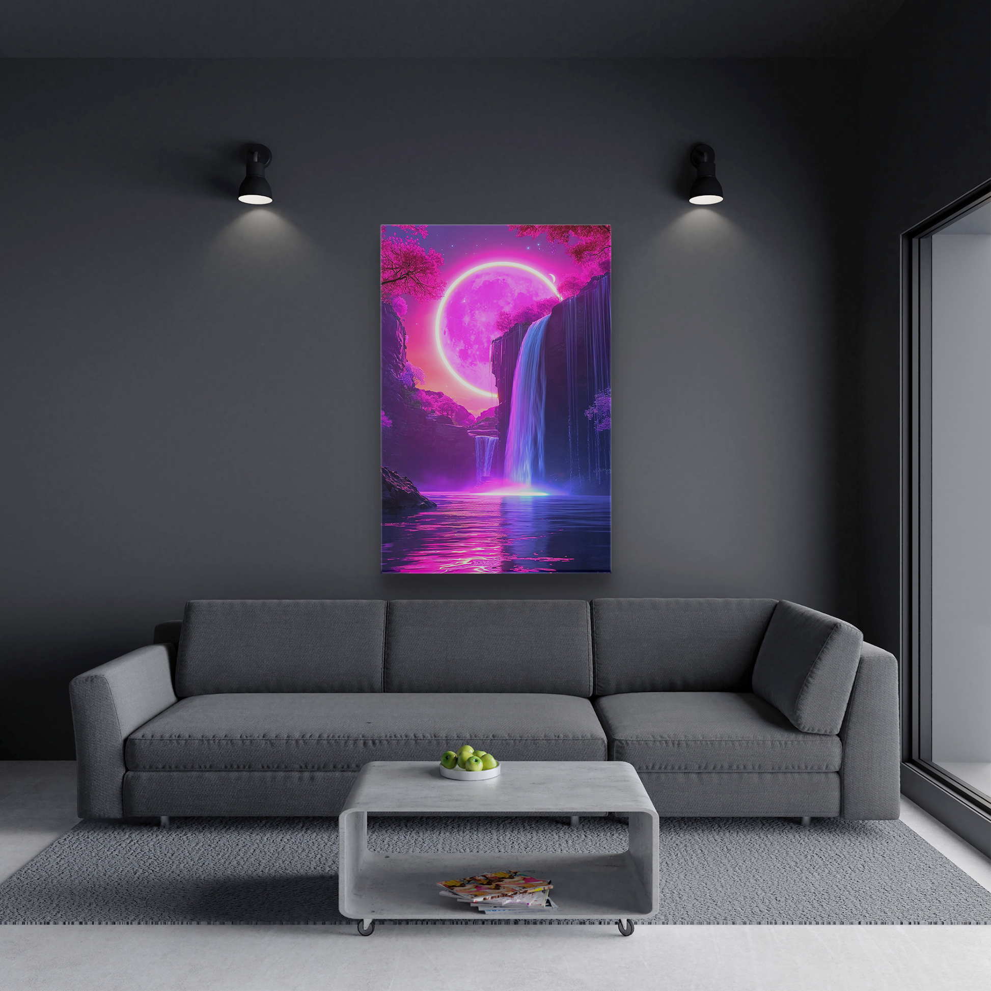 Magenta Moonfall (Canvas)Experience the fusion of art and ethics with RimaGallery's eco-friendly canvases. Stunning visuals, diverse sizes, and sustainable materials. Transform your space noRimaGallery