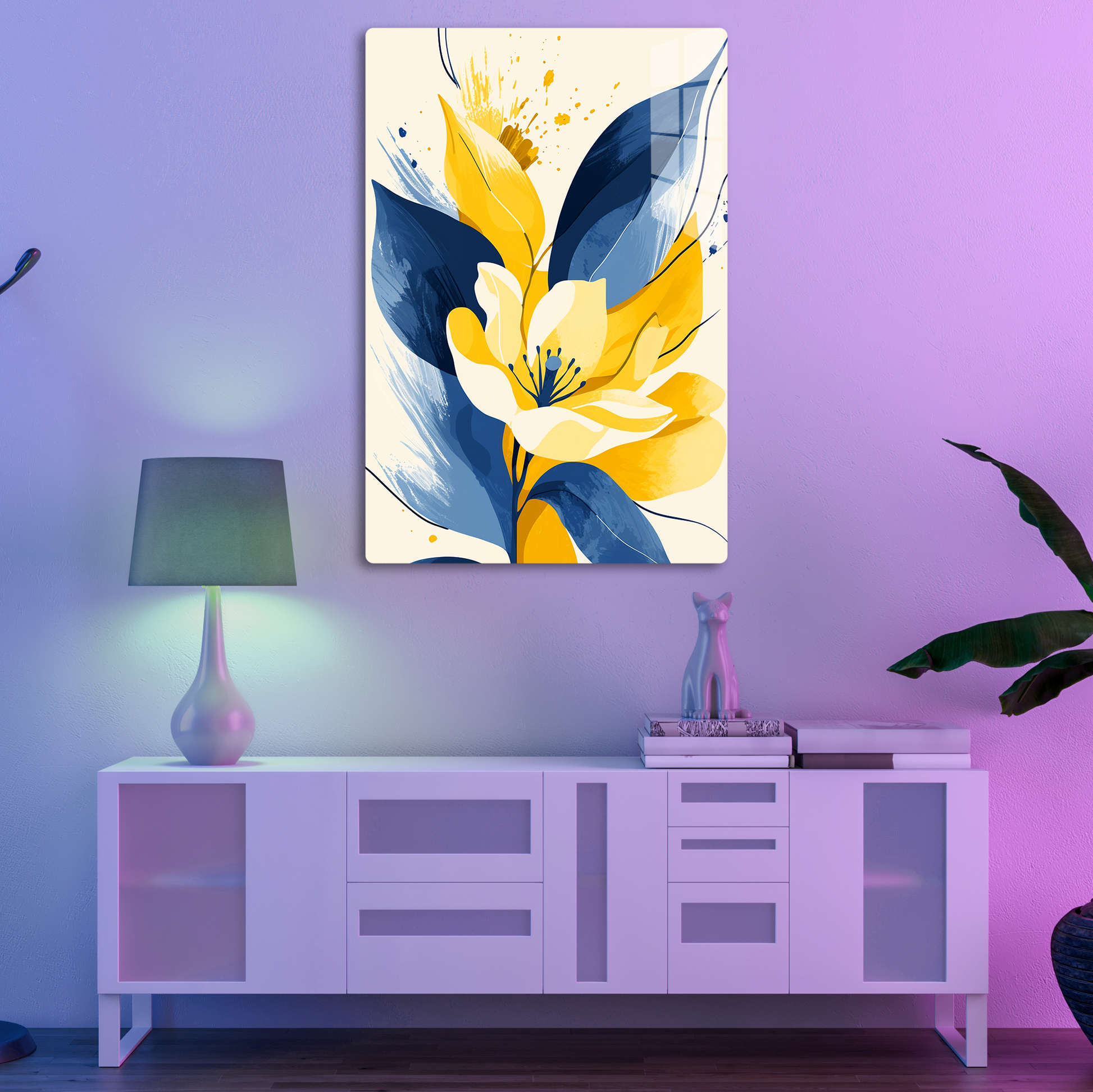Indigo Spring (Acrylic)Make a statement with Indigo Spring acrylic prints. The 1⁄4" acrylic panel exudes the illusion of a smooth glass surface for vibrant artwork. Pre-installed hanging hRimaGallery