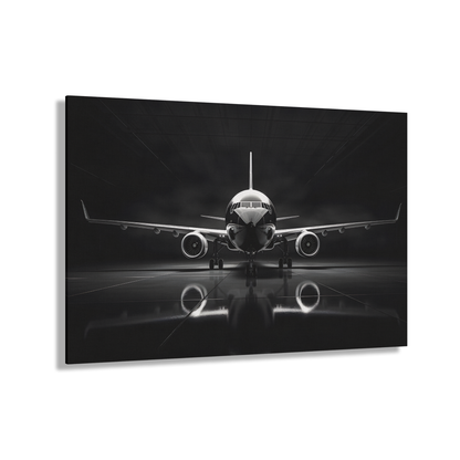 Black and White Airliner (Canvas  Matte finish, stretched, with a depth of 1.25 inches) Elevate your décor with RimaGallery’s responsibly made art canvases. Our eco--White Airliner (Canvas)