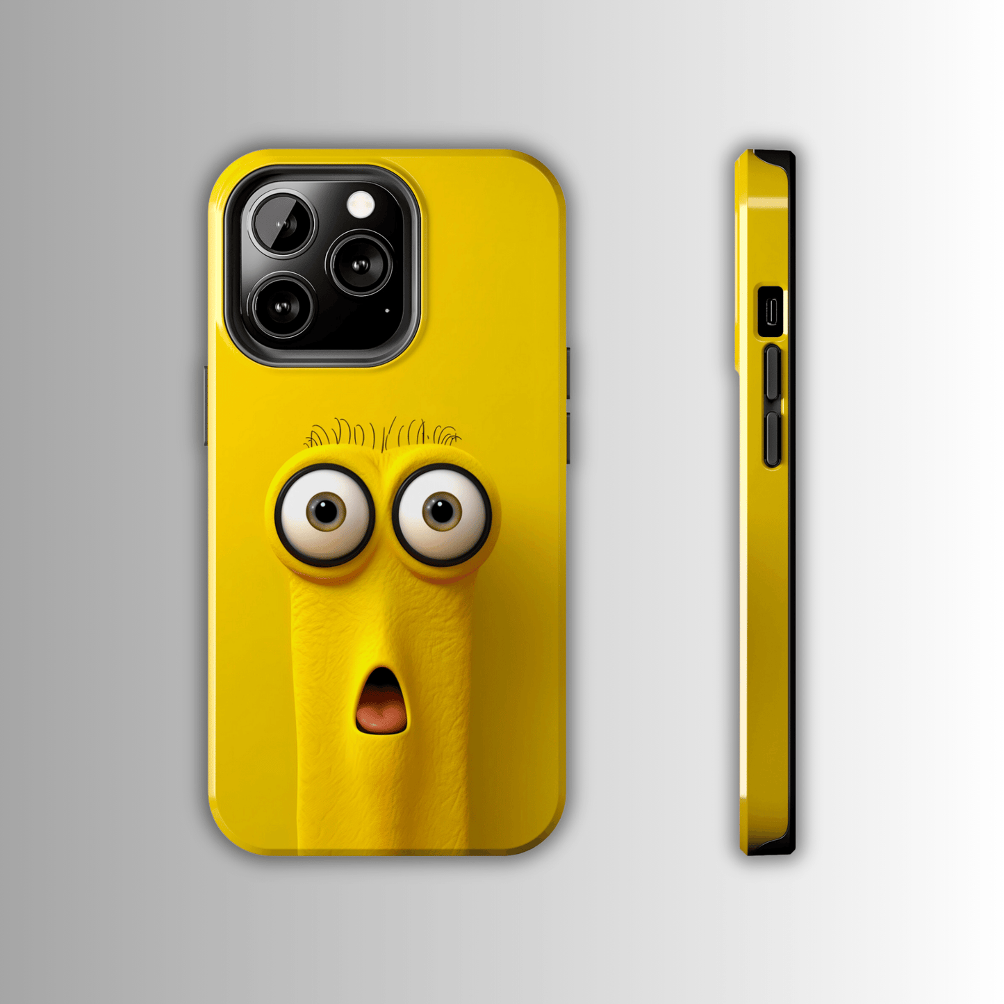 Sunny Daze Yellow Face (iPhone Case 11-15)Splash of Sunshine ☀️📱: Elevate the aesthetics of your device with our "Sunny Daze" phone case! Featuring an irresistibly cute yellow face with magnified eyes, set RimaGallery