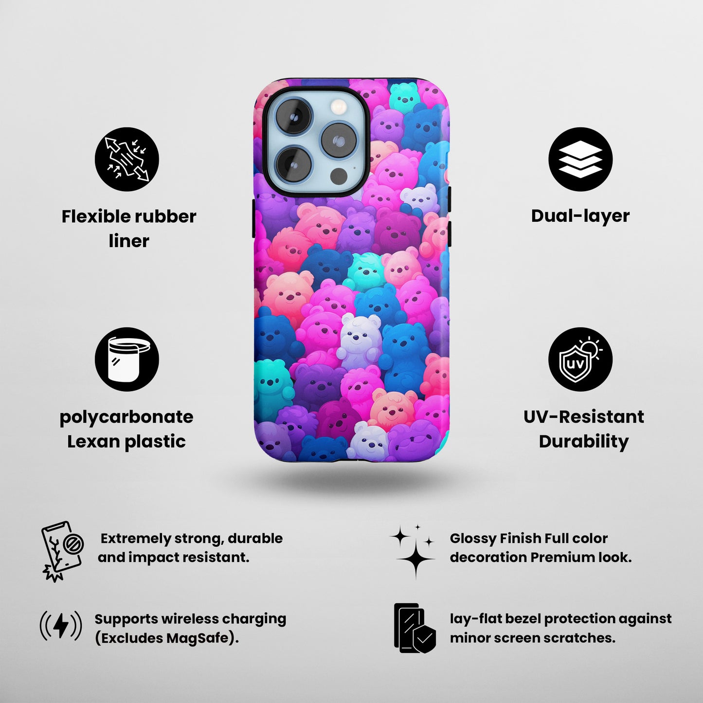 Cuddle Spectrum (iPhone Case 11-15)Discover the RIMA Case: A Fusion of Art and Protection for iPhone 11-15. With vibrant, customizable designs and military-grade defense, make a statement that echoes RimaGallery