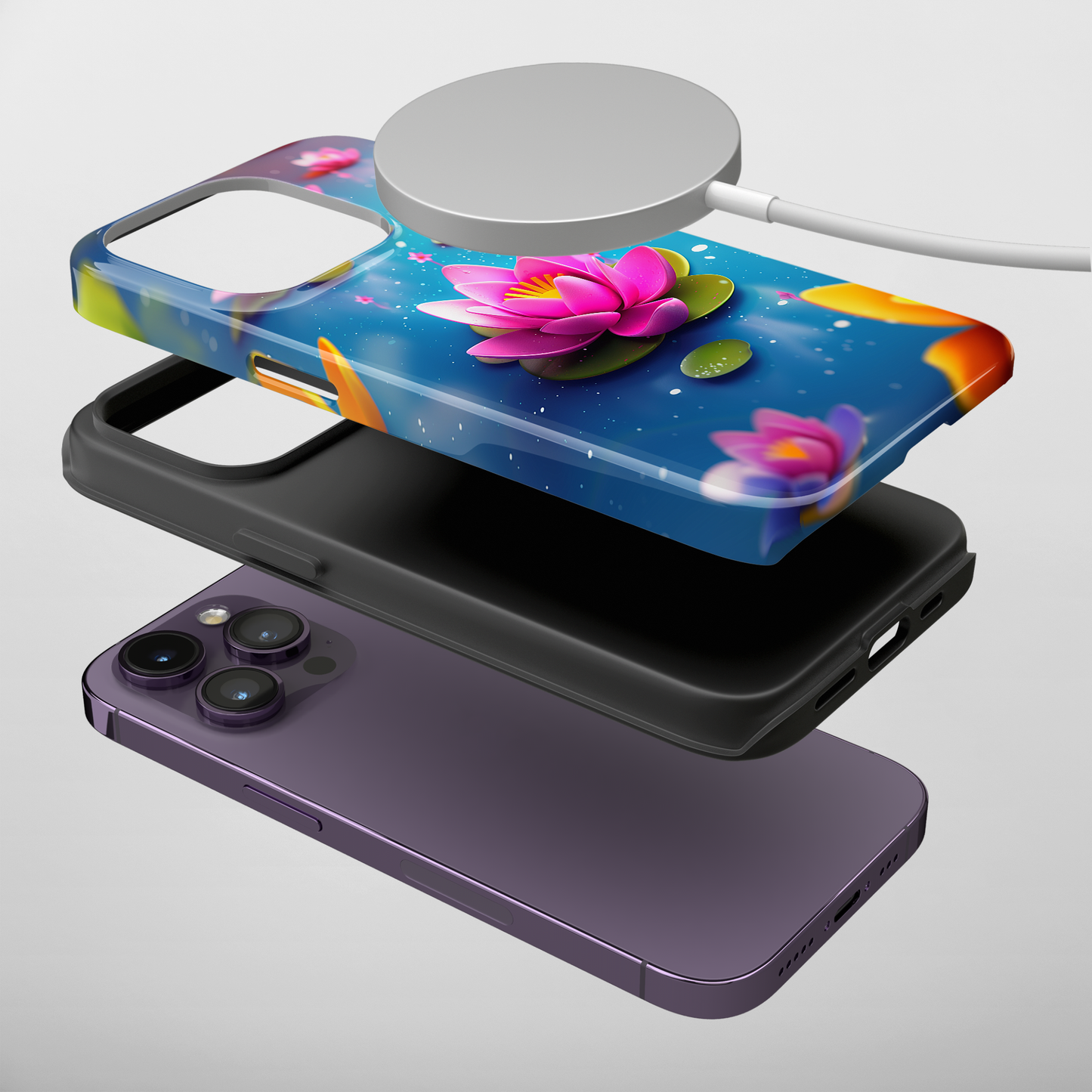 Lotus Lagoon (iPhone MagSafe Case)Discover elegance with our iPhone 13-15 MagSafe Case: Lightweight, USA-made, and compatible with all MagSafe accessories. Style meets protection. Rima Gallery presenRimaGallery