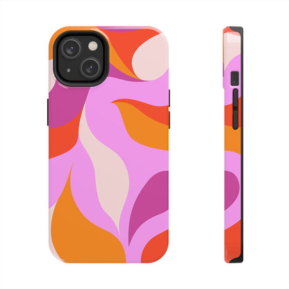 Peachy Swirls (iPhone Case 11-15)Elevate your iPhone's protection and style with RimaGallery's Peachy Swirls design in sunset shades On case, featuring dual-layer defense and a sleek, glossy finish.RimaGallery