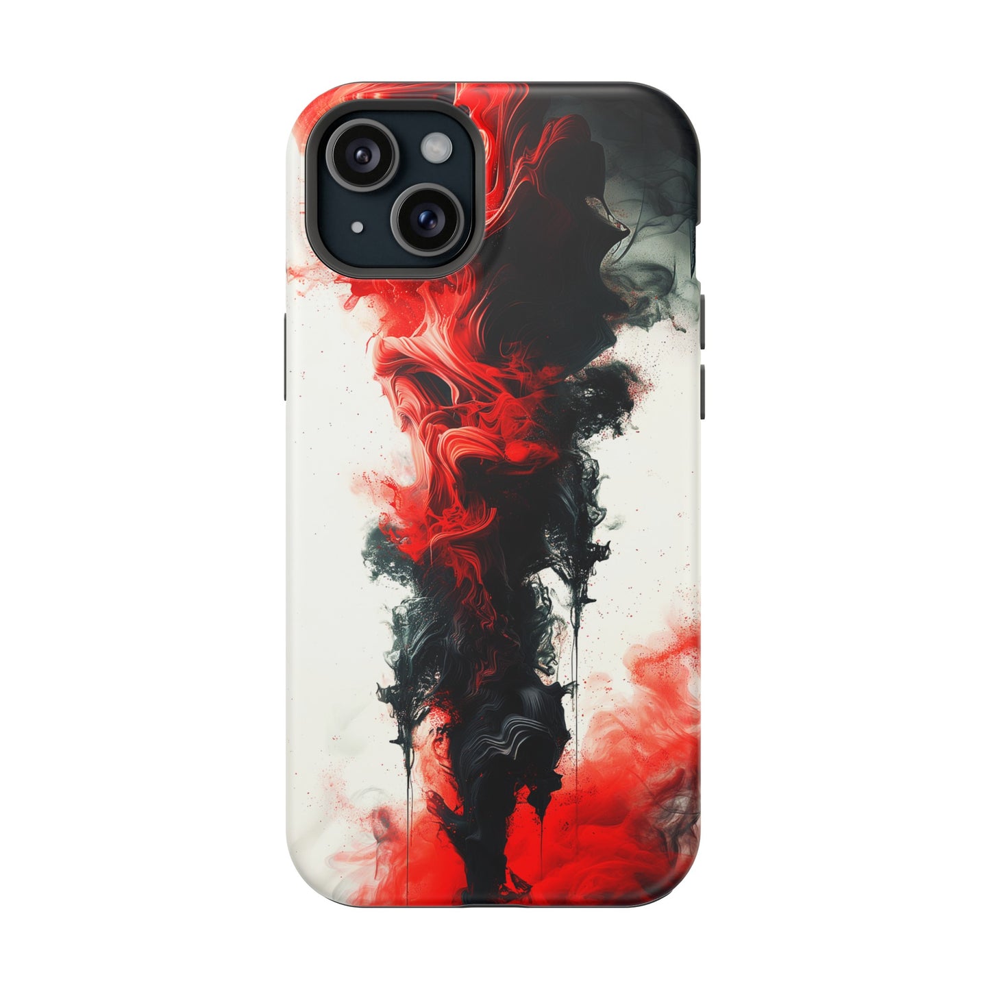 Scarlet Swish (iPhone MagSafe Case)Elevate your iPhone's protection and style with RimaGallery's Dynamic swirls of red on a MagSafe Case against a dark backdrop. Enjoy dual-layer defense, vibrant desiRimaGallery
