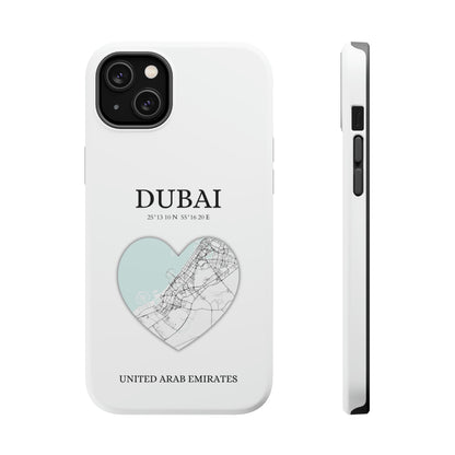 Dubai Heartbeat - White (iPhone MagSafe Case)Celestial Drive Revolutionize your iPhone's look and feel with RIMA Tough Phone Case – ultimate protection meets elegant style for iPhone 11-15. Grab yours now! 🛡️?imaGallery