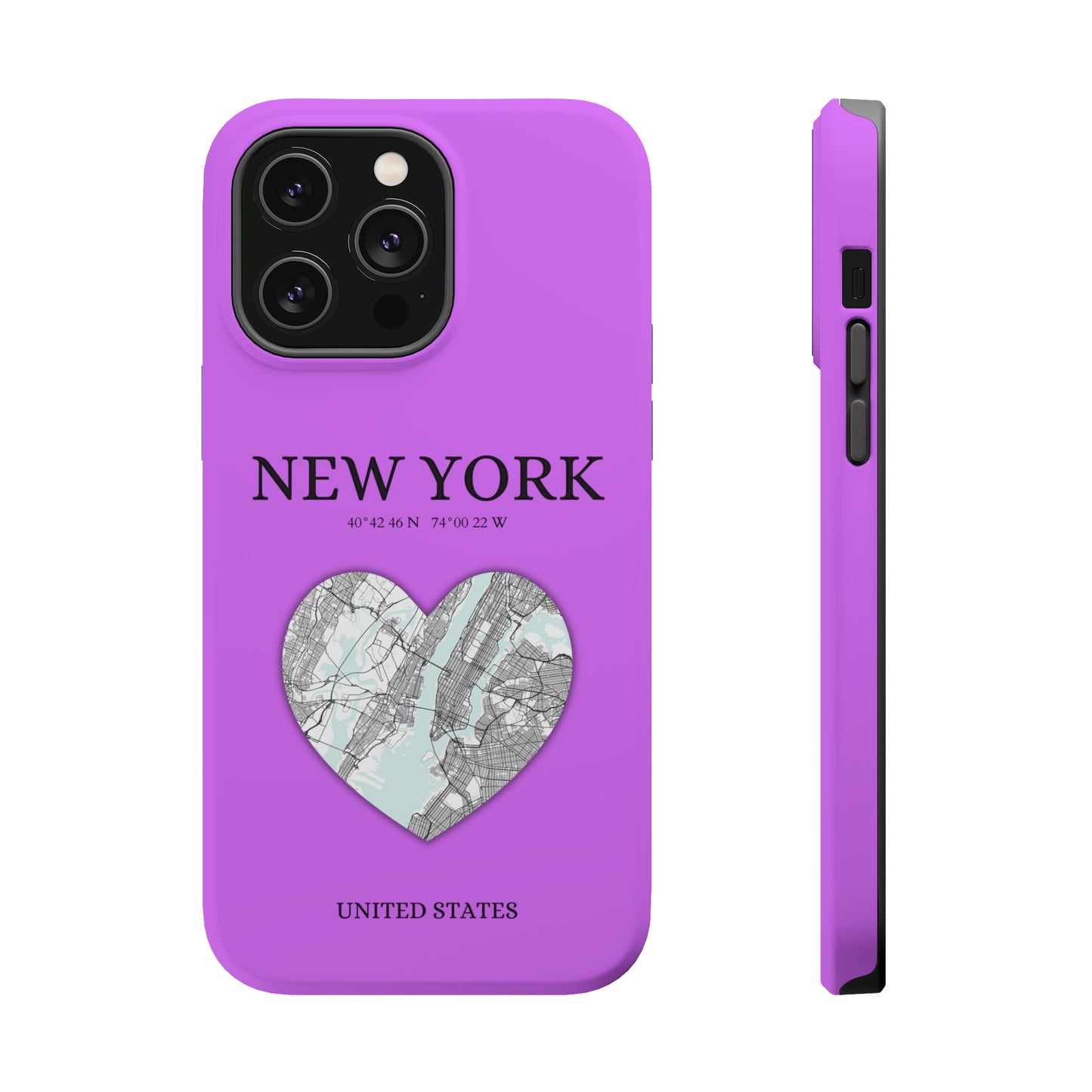 Add a touch of New York to your iPhone with the Purple Heartbeat MagSafe Case, offering durable protection, seamless MagSafe compatibility, and a choice between matt-York Heartbeat - Purple (iPhone MagSafe Case)