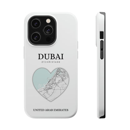 Dubai Heartbeat - White (iPhone MagSafe Case)Celestial Drive Revolutionize your iPhone's look and feel with RIMA Tough Phone Case – ultimate protection meets elegant style for iPhone 11-15. Grab yours now! 🛡️?imaGallery