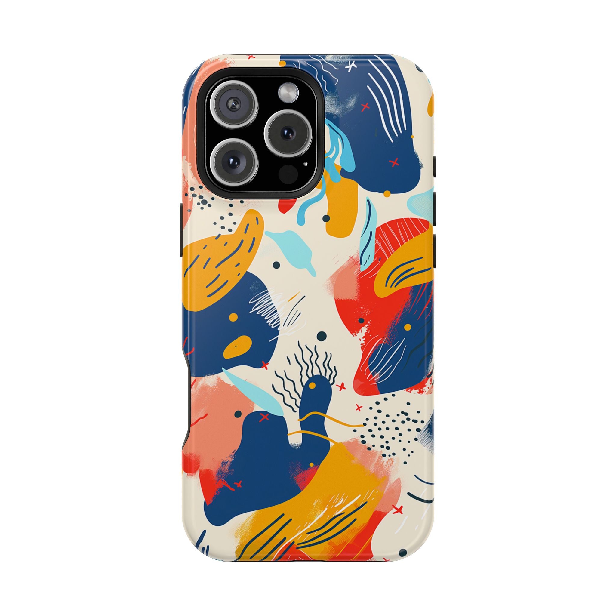 Abstract Color Splash Magnetic Phone Case — Impact-Resistant iPhone Cover