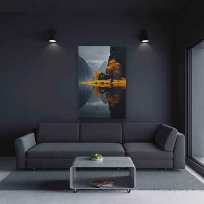 Autumn Mountain Solace (Canvas)Autumn Mountain Solace (Canvas  Matte finish, stretched, with a depth of 1.25 inches)
Struggling with low-quality canvases? Switch to RimaGallery! Our canvases are mRimaGallery