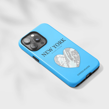 Add a touch of New York to your iPhone with the Sky Blue Heartbeat MagSafe Case, offering durable protection, seamless MagSafe compatibility, and a choice between ma-York Heartbeat - Sky Blue (iPhone MagSafe Case)