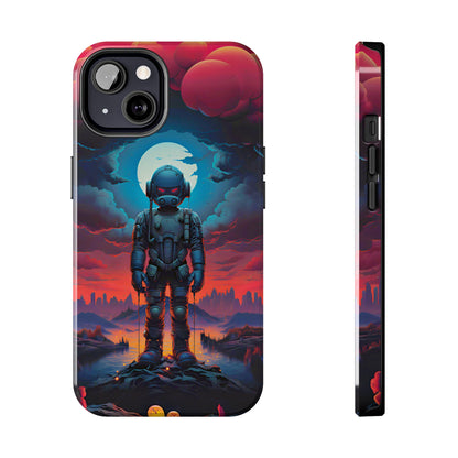 Stellar Sentinel Robot Soldier (iPhone Case 11-15)Guardian of the Galaxy 🌌🤖: Elevate your tech game with our "Stellar Sentinel" phone case, spotlighting a robot soldier, helmeted and vigilant, set against the mesmRimaGallery