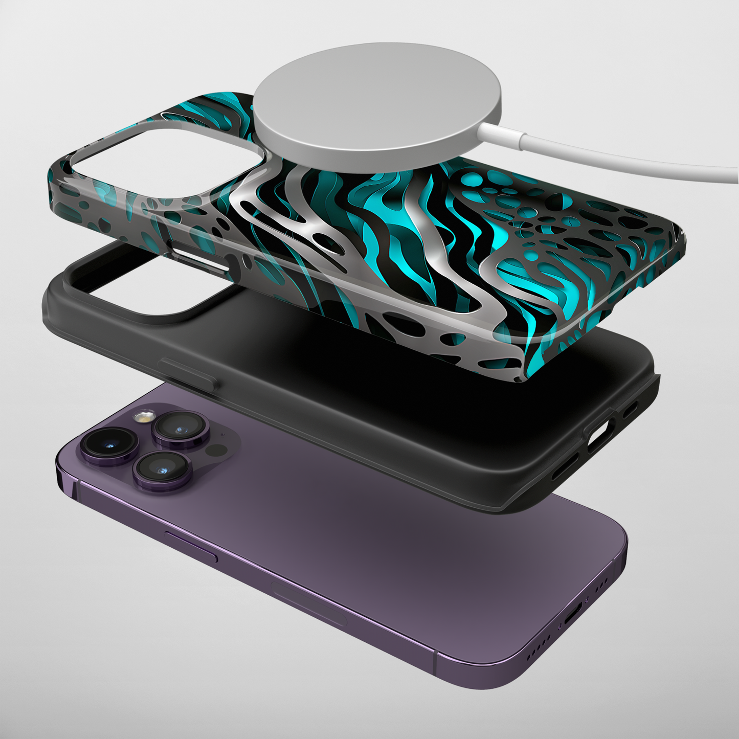 Teal Textures (iPhone MagSafe Case)
