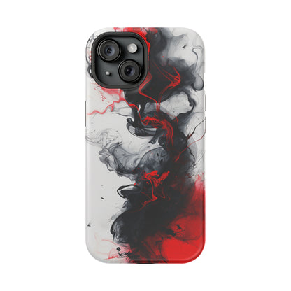 Scarlet Shadows (iPhone MagSafe Case)Rima Gallery presents the exclusive Psychedelic Flow MagSafe Durable Case For iphone 13, 14, 15, Pro, Max. Discover elegance with our iPhone 13-15 MagSafe Case: LighRimaGallery