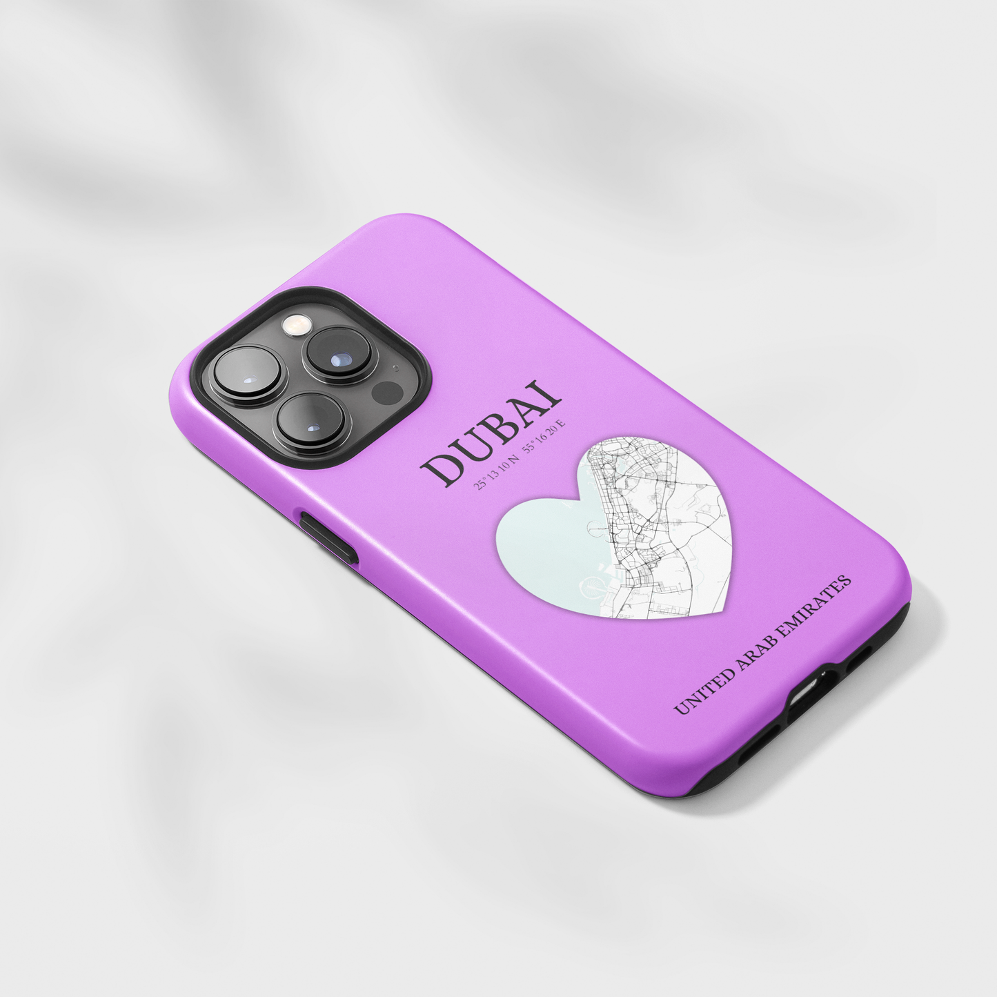 Dubai Heartbeat - Purple (iPhone Case 11-15)Elevate your iPhone with RimaGallery's Dubai York Heartbeat case. Sleek design meets durability for stylish protection. Free US shipping.RimaGallery