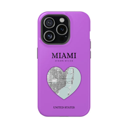 Miami Heartbeat - Purple (iPhone MagSafe Case)Elevate your iPhone's style with the Miami Heartbeat Purple MagSafe Case, offering robust protection, MagSafe compatibility, and a choice of matte or glossy finish. RimaGallery