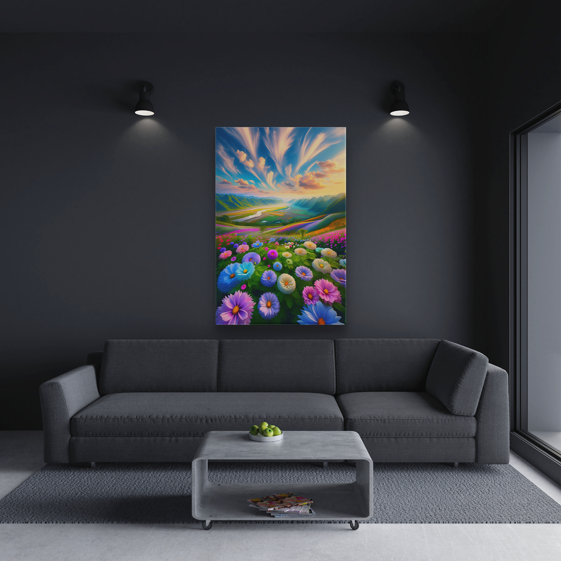 Blossom Valley Vista (Canvas)Blossom Valley Vista (Canvas  Matte finish, stretched, with a depth of 1.25 inches)
Elevate your space with RimaGallery's responsibly crafted canvases. Cotton/polyesRimaGallery